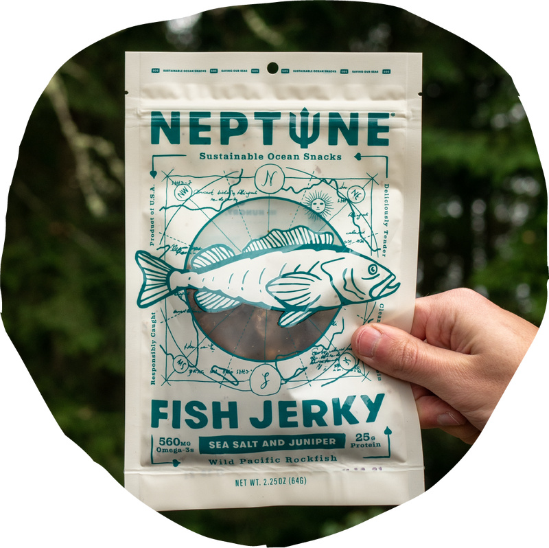 Smoked Sea Salt and Juniper Neptune white fish rockfish jerky